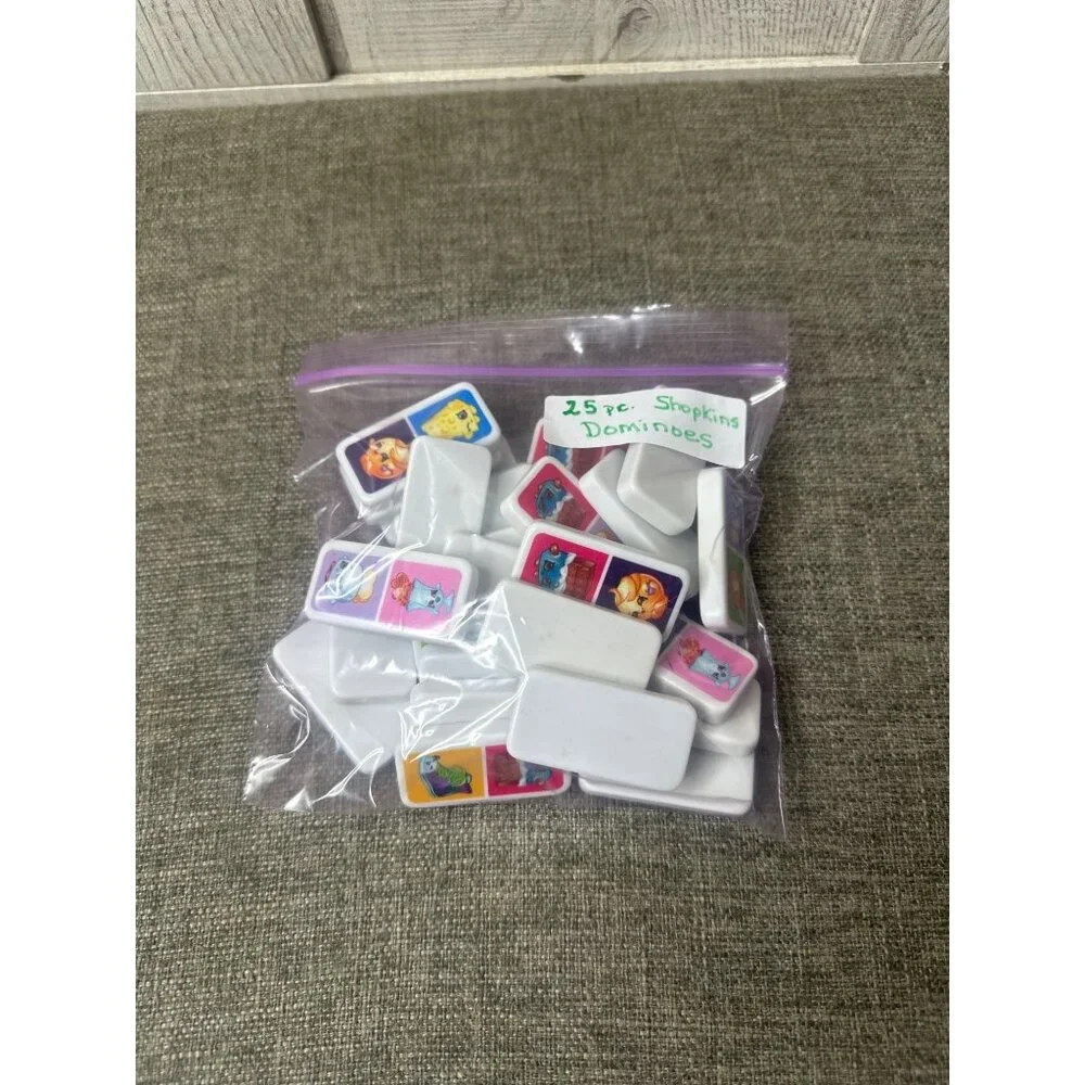 25 pc Kids Shopkins Cartoon Character Dominoes INCOMPLETE Set Replacements - Picture 4 of 4